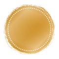 Golden round brush frame banner on white background Royalty Free Stock Photo