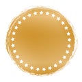 Golden round brush frame banner on white background Royalty Free Stock Photo