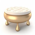 Golden Round Table With Candle: High Detailed 3d Render