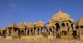 Golden Royal Cenotaphs of Bada Bagh, near Jaisalmer, India