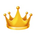 Golden royal crown isolated 3d realistic icon design vector illustration