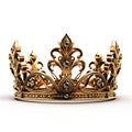 golden royal crown isolated on white background, ai generated Royalty Free Stock Photo