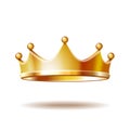 Golden royal crown isolated on white Royalty Free Stock Photo