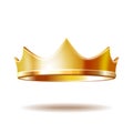 Golden royal crown isolated on white Royalty Free Stock Photo