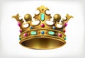 Golden royal crown with multi-colored precious stones Royalty Free Stock Photo