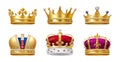 Golden royal jewelry sign of king queen, princess Royalty Free Stock Photo