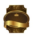 Golden royal label with corners