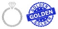 Distress Golden Round Watermark and Recursion Diamond Ring Icon Collage