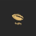 Golden rugby ball vector illustration Royalty Free Stock Photo