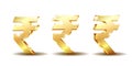 Golden Rupee Currency Icon Isolated on white