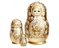 golden Russian nesting dolls
