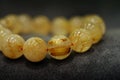Golden Rutilated Quartz  Bead bracelets lucky gemstone supplement good fortune Royalty Free Stock Photo