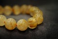 Golden Rutilated Quartz Bead bracelets lucky gemstone supplement good fortune