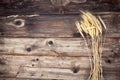 Golden Rye Spikelets Over dark Wooden Background Royalty Free Stock Photo