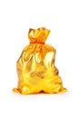 Golden sack on white Royalty Free Stock Photo