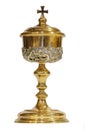 Golden sacred chalice Royalty Free Stock Photo