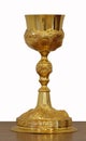 Golden sacred chalice Royalty Free Stock Photo