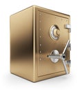 Golden safe box 3D. Bank vault. Isolated