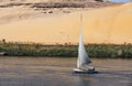 The Golden Sailboat - Desert - Sahara - Egypt - Middle East - Aswan Royalty Free Stock Photo