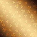 Golden saint patrick vector background with gradient and trefoil