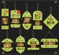 Golden sale banners and special offer tags collection Royalty Free Stock Photo