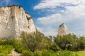 Golden sand beach of Vieste with Pizzomunno rock, Gargano peninsula, Apulia, South of Italy Royalty Free Stock Photo