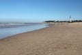 Golden sand at the coast in Jeffrey`s Bay, South Africa