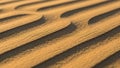 Golden sand dunes display a series of undulating parallel patterns Royalty Free Stock Photo