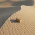 Golden sand dunes under soft sunlight create gentle, flowing patterns. A solitary Royalty Free Stock Photo