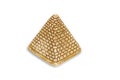 Golden sand pyramid isolated on white background Royalty Free Stock Photo