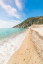 Golden sand in Solanas shore Royalty Free Stock Photo