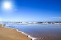 Golden sand on sunny beach