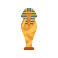 Golden ancient sarcophagus with mummy egyptian pharaoh a vector illustration.