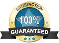 Golden guaranteed satisfaction web medal Royalty Free Stock Photo