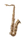 Golden Saxophone isolated on white. Royalty Free Stock Photo