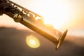 Golden saxophone musical instrument Royalty Free Stock Photo