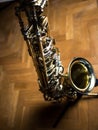 Golden saxophone musical instrument Royalty Free Stock Photo