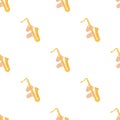 Golden saxophone single icon in cartoon style vector symbol stock illustration web.