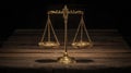 The Golden Scales of Justice Captured in an Elegant Setting AI generated image Royalty Free Stock Photo
