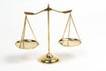Golden scales of justice for lawyer courtroom decoration object. Royalty Free Stock Photo