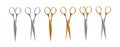 Golden Scissors Set. Shiny Metallic Shears for Elegant Ceremonies and Events