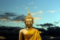 Golden sculpture of Gautama Buddha Royalty Free Stock Photo