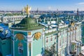 Golden sculpture of a majestic eagle of Russia on the roof of the Winter Palace in Saint-Petersburg