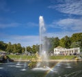 Golden sculpture of Samson in the fountain, Peterhof,