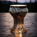 Golden Sculpture Side Table Inspired By Avicii Music