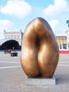 Golden Sculpture by Tony Cragg named Integers at Praca do Comercio in Lisbon Portugal Royalty Free Stock Photo