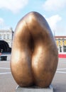 Golden Sculpture by Tony Cragg named Integers at Praca do Comercio in Lisbon Portugal Royalty Free Stock Photo