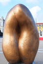 Golden Sculpture by Tony Cragg named Integers at Praca do Comercio in Lisbon Portugal