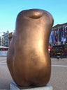 Golden Sculpture by Tony Cragg named Integers at Praca do Comercio in Lisbon Portugal