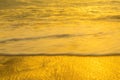 Golden sea and wave with reflect from sunset summer wallpaper b